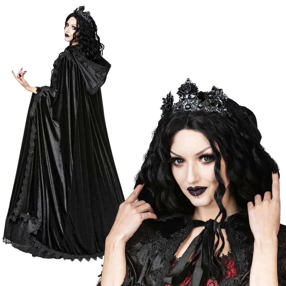 Sinister - 1009 Gothic Umhang - Schwarz/Schwarz